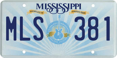 MS license plate MLS381