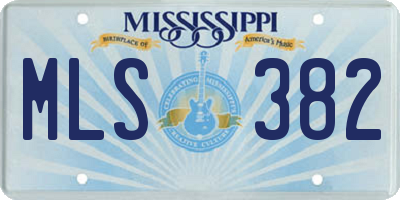 MS license plate MLS382
