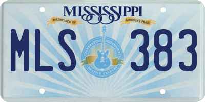 MS license plate MLS383