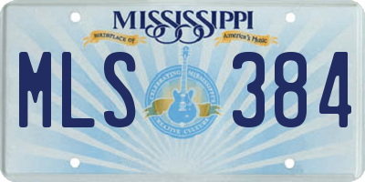 MS license plate MLS384