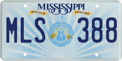 MS license plate MLS388