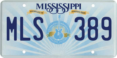 MS license plate MLS389