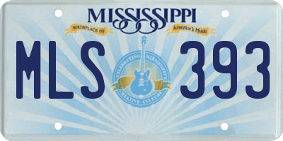 MS license plate MLS393