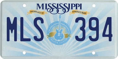 MS license plate MLS394