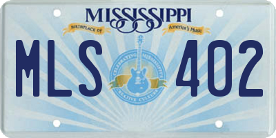 MS license plate MLS402