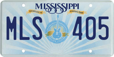 MS license plate MLS405