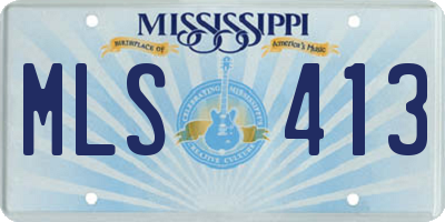 MS license plate MLS413