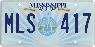 MS license plate MLS417