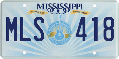 MS license plate MLS418