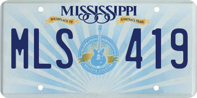 MS license plate MLS419