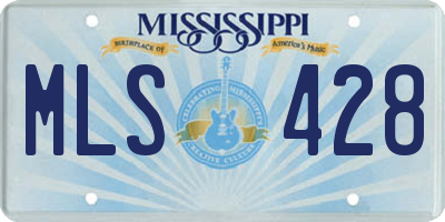 MS license plate MLS428