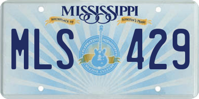 MS license plate MLS429