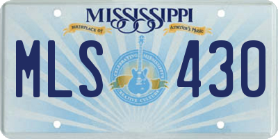 MS license plate MLS430