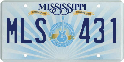 MS license plate MLS431