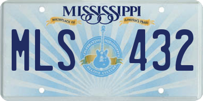 MS license plate MLS432