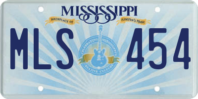 MS license plate MLS454
