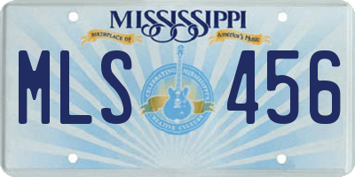 MS license plate MLS456
