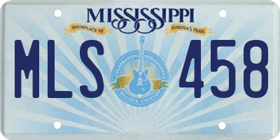 MS license plate MLS458