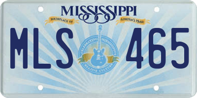 MS license plate MLS465