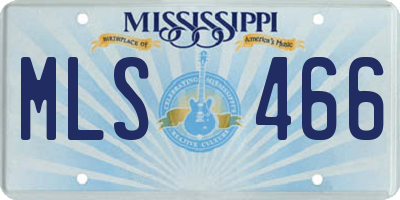 MS license plate MLS466