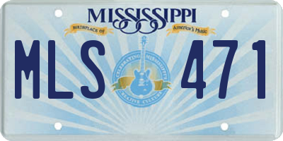 MS license plate MLS471