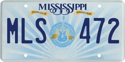 MS license plate MLS472
