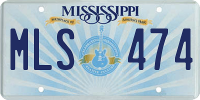 MS license plate MLS474