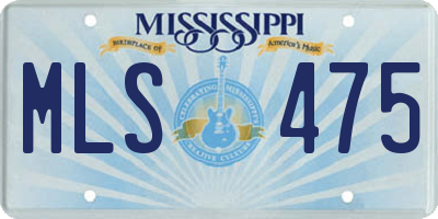 MS license plate MLS475