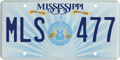 MS license plate MLS477