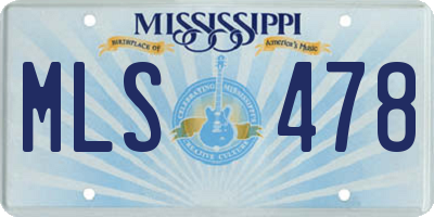 MS license plate MLS478