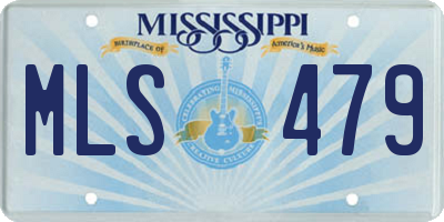 MS license plate MLS479