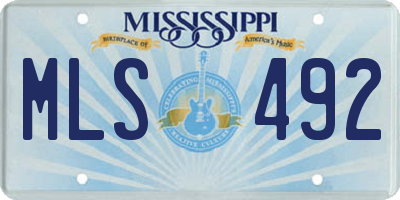 MS license plate MLS492