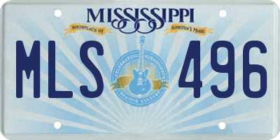 MS license plate MLS496
