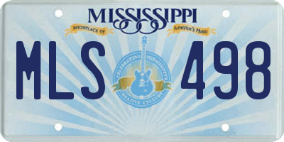 MS license plate MLS498