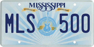 MS license plate MLS500