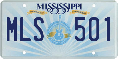 MS license plate MLS501