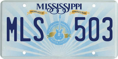 MS license plate MLS503