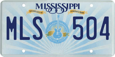 MS license plate MLS504