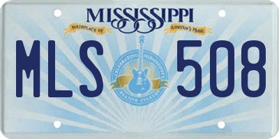 MS license plate MLS508