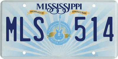 MS license plate MLS514
