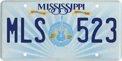 MS license plate MLS523