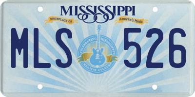 MS license plate MLS526