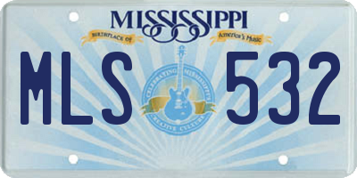MS license plate MLS532