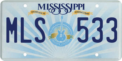 MS license plate MLS533