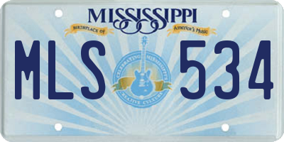 MS license plate MLS534