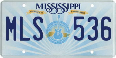 MS license plate MLS536
