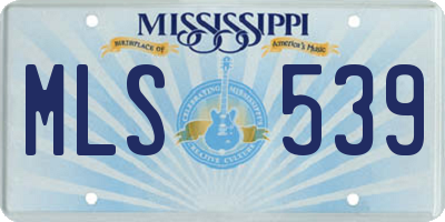 MS license plate MLS539
