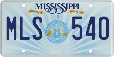 MS license plate MLS540