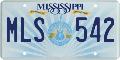 MS license plate MLS542
