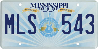 MS license plate MLS543